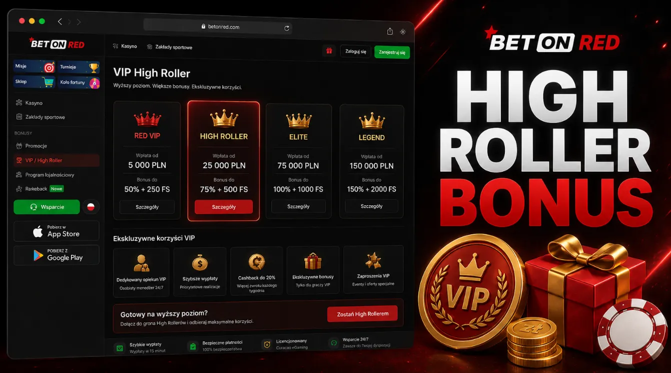 High Roller Bonus BetOnRed